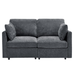 Iroomy Modern Chenille Loveseat Sofa With Spring Cushions