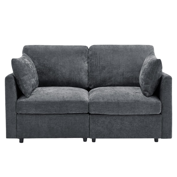 Iroomy Modern Chenille Loveseat Sofa With Spring Cushions