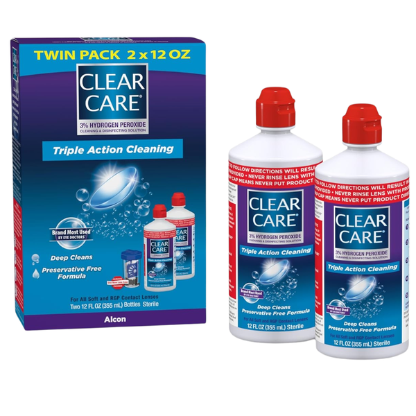 2-Pack Clear Care Triple Action Cleaning & Disinfecting Solution