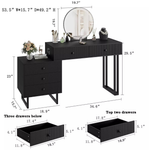 Gaomon Small Makeup Vanity Desk with Lighted Mirror and 5 Drawers