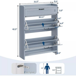 Gaomon Shoe Cabinet with 2 Flip Drawers & 1 Top Drawer