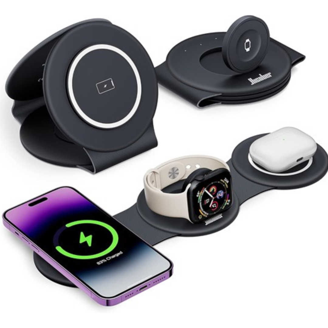 Hicober 3-in-1 Wireless Magnetic Foldable Charging Station