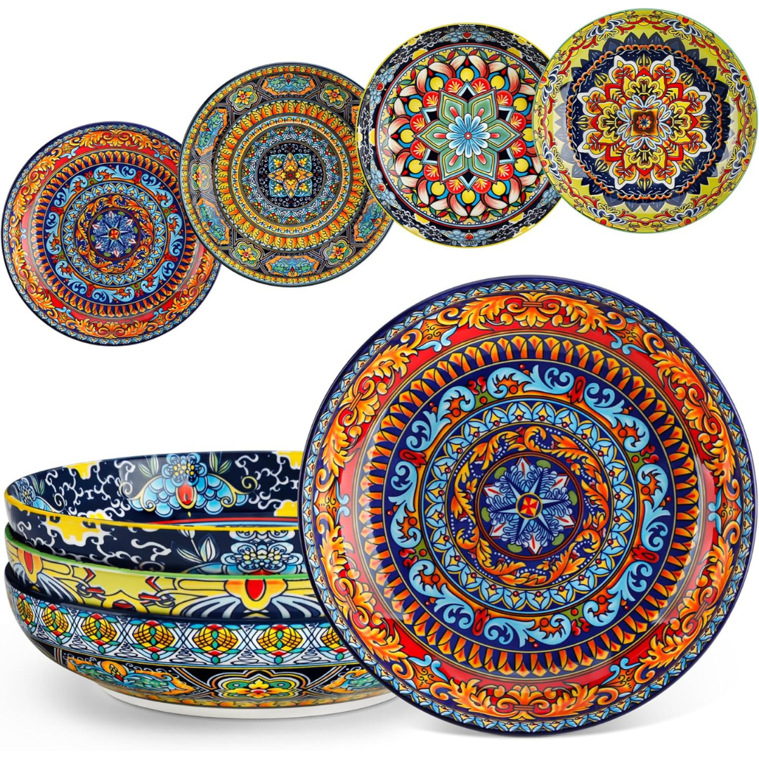 4-Piece 42-Oz Vancasso Porcelain Bohemian Style Serving Bowls