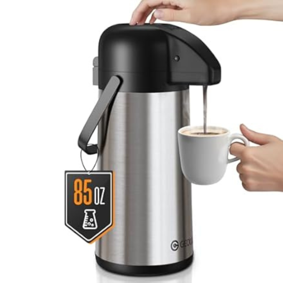 85oz Geouja Airpot Coffee Carafe for Keeping Hot