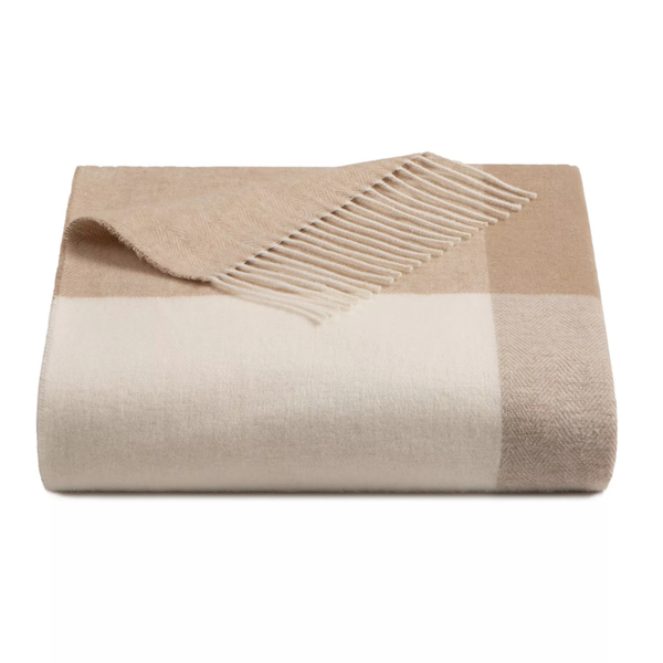 Discover Europe Made In Italy La Limonaia Tessuti Neutral Buffalo Plaid Throw