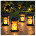 4-Pack Otdair Flickering Flame Solar Lanterns