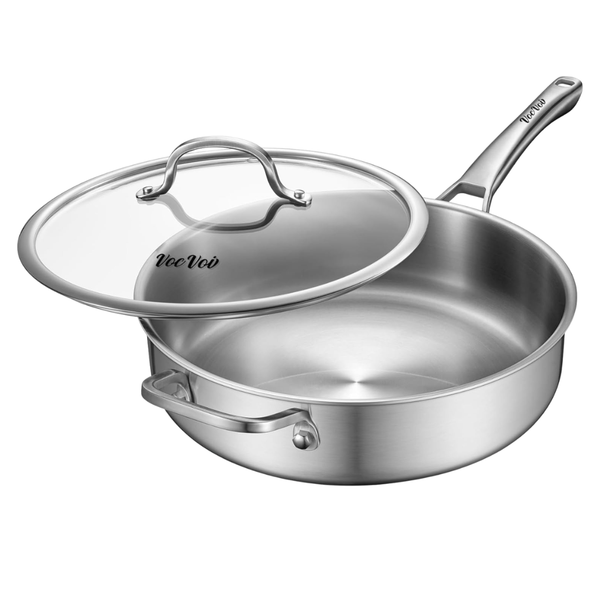 VocVoi 6-Quarts 12" Stainless Steel Pan With Lid