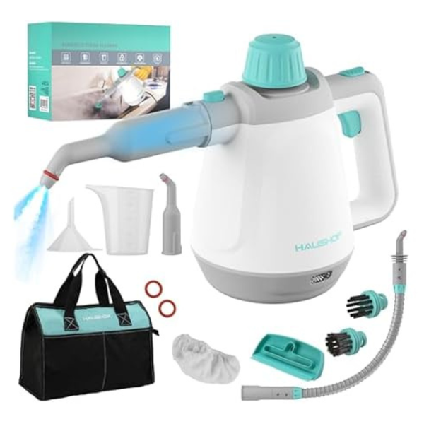 Haushof Handheld Steam Cleaner With Tool Bag & Safety Lock