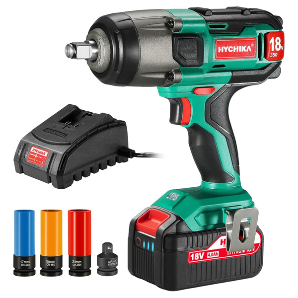18V Cordless Impact Wrench Kit With Battery & 3 Sockets