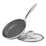 8" Honeycomb Stainless Steel Nonstick Frying Pan With Lid