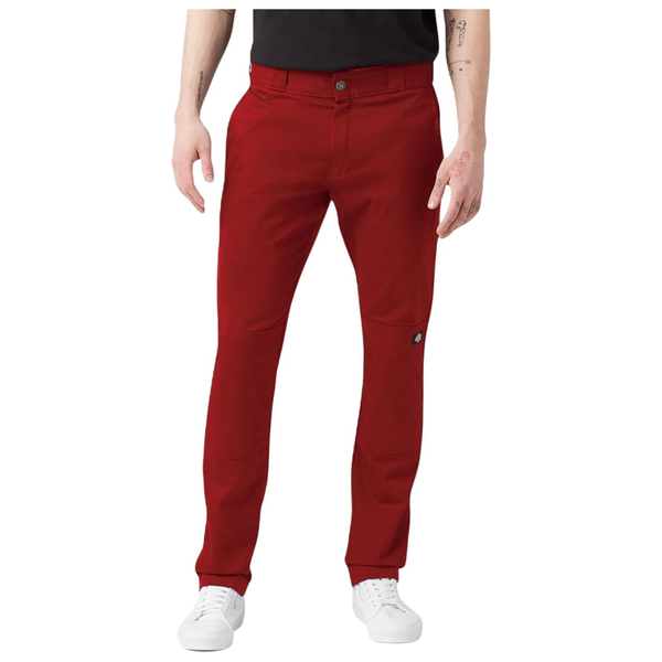 Dickies Men's Cotton Blend Skinny Straight Double Knee Work Pants