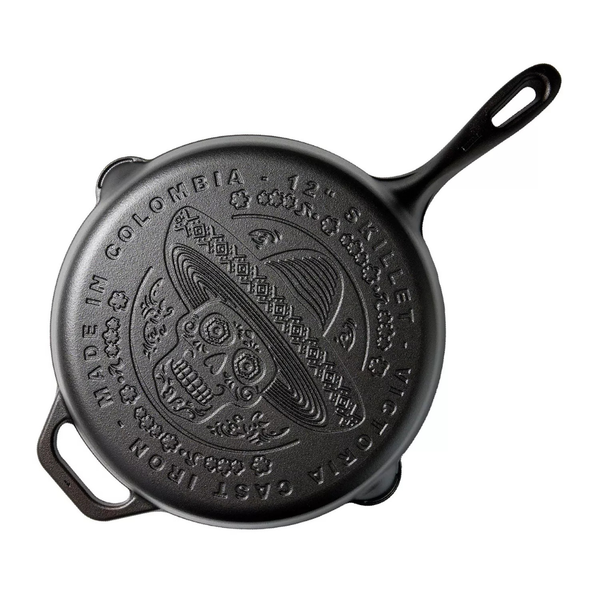 12" Victoria Day Of The Dead La Calaca Cast Iron Skillet