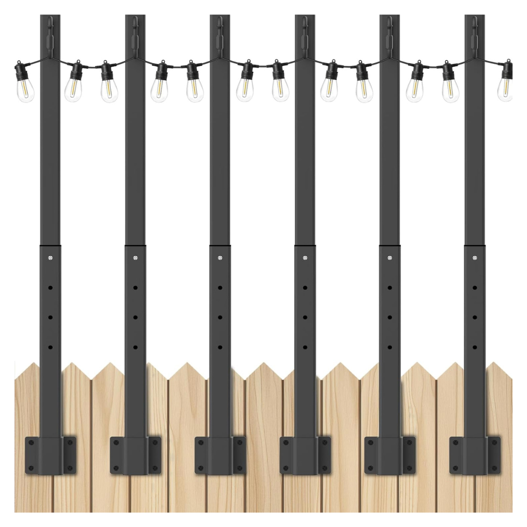 6-Pack AHRLHR 2.8-Feet String Light Poles