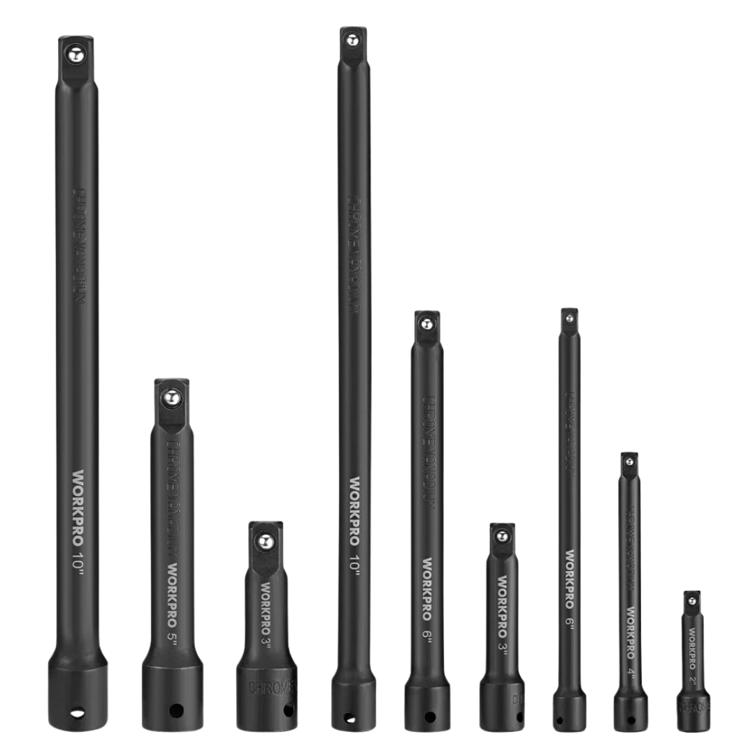 Workpro 9-Piece Impact Socket Driver Extension Bar Set