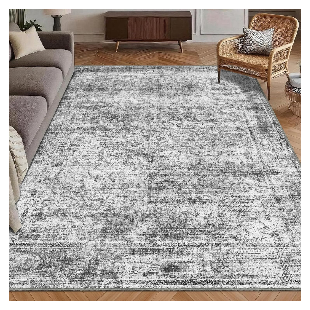 4' X 6' Vintage Non-Slip Machine Washable Persian Mat