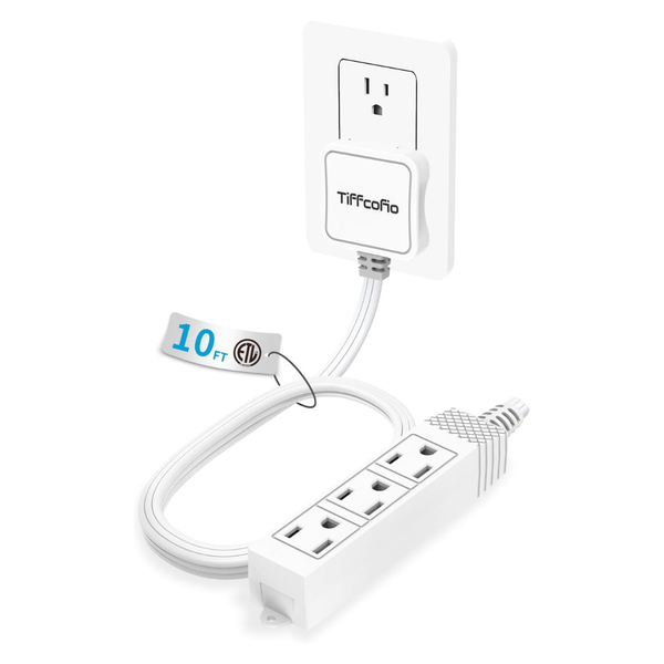 TiFFCOFiO 10-Feet Flat Plug Outlet Strip