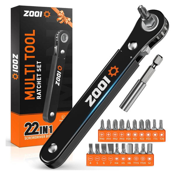 22-Piece ZOOI Ratchet Screwdriver Set With Magnetic Clip