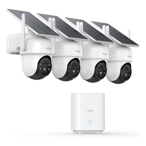 Solar-Powered Wireless Security 4-Camera Kit