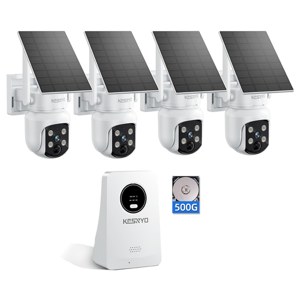 4-Pack Solar Security Cameras With Base Station