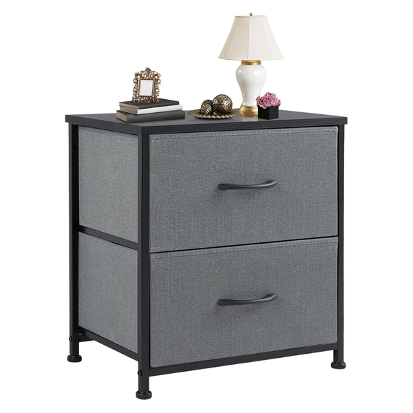 Nightstand Small Dresser With 2 Fabric Drawers