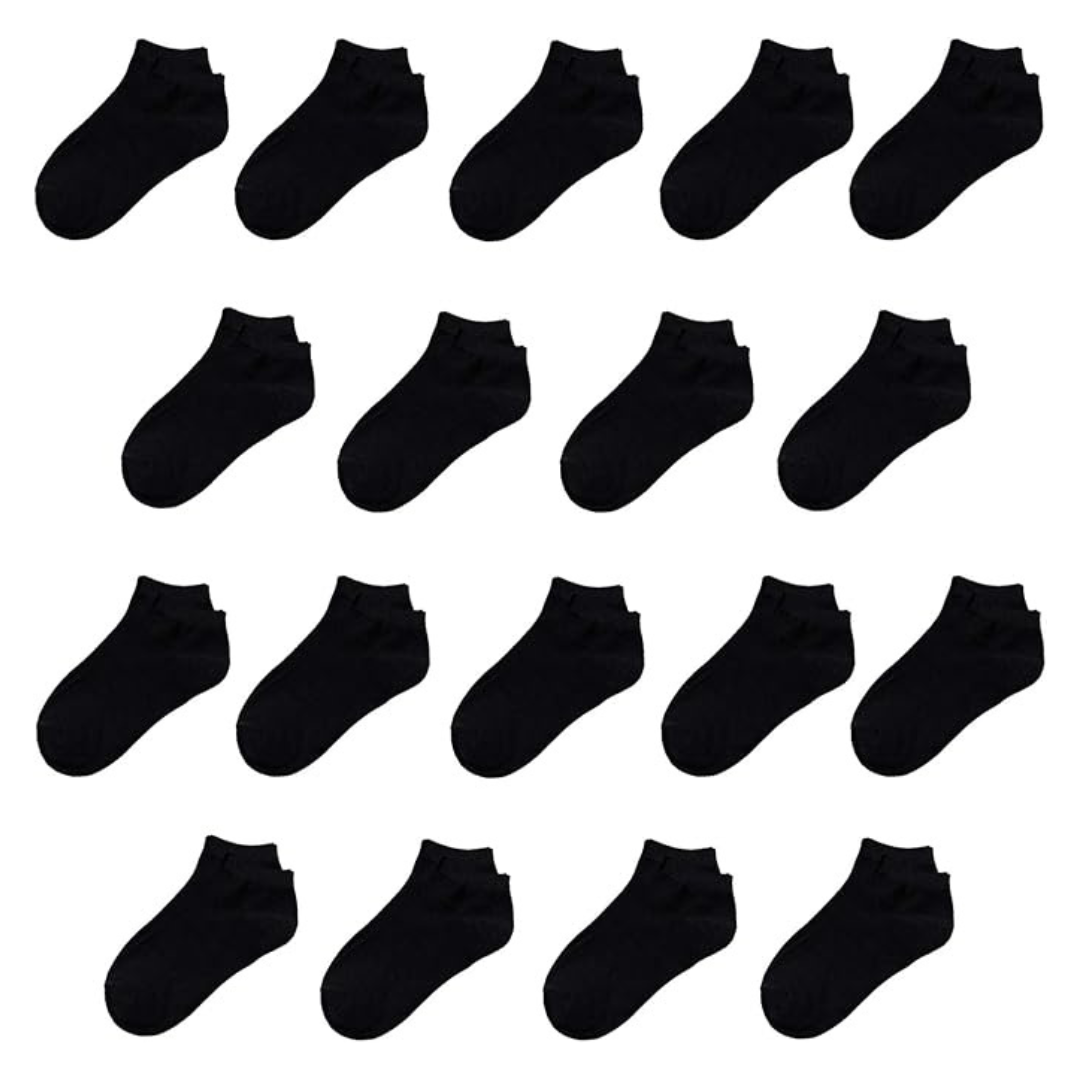 18-Pairs Kids Low Cut Half Cushion Sport Ankle Socks