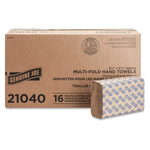 16-Pack Genuine Joe Multi-Fold Natural Paper Towels