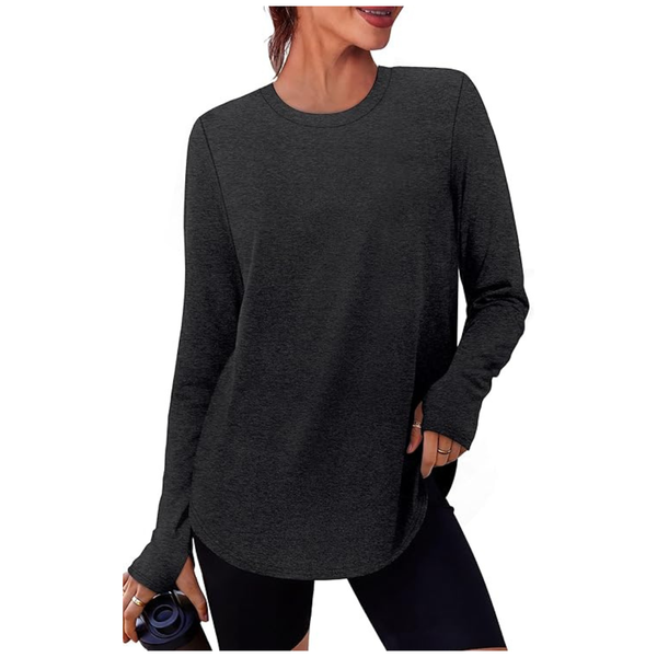 Women's Long Sleeve Workout Top With Thumb Holes (Various)