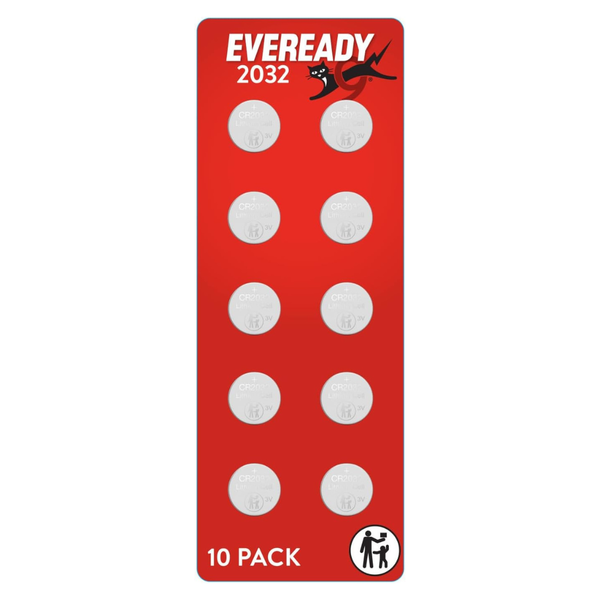 10-Count Eveready CR2032 Lithium 3V Coin Battery