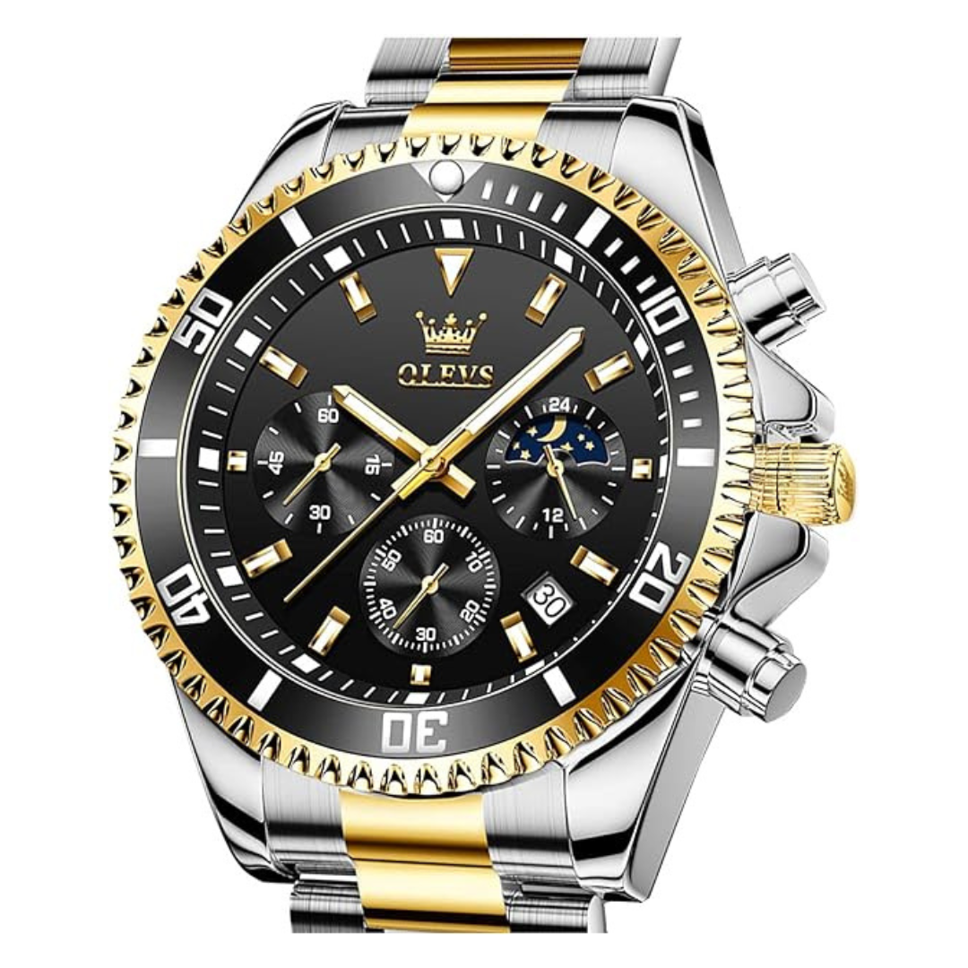 OLEVS Men's Stainless Steel Luxury Chronograph Watch With Date Display (Various)