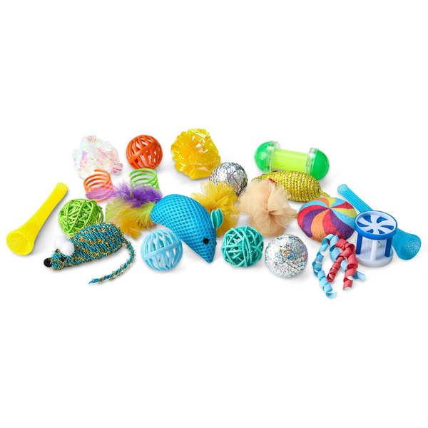20-Piece Amazon Basics Cat Toy Set With Teaser Ball