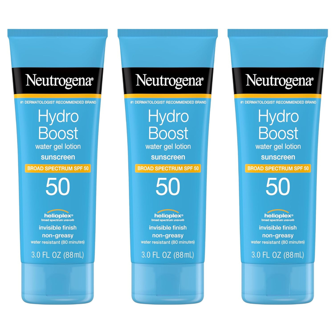 3-Pack Neutrogena Hydro Boost SPF 50 Moisturizing Sunscreen Lotion (3 Oz)
