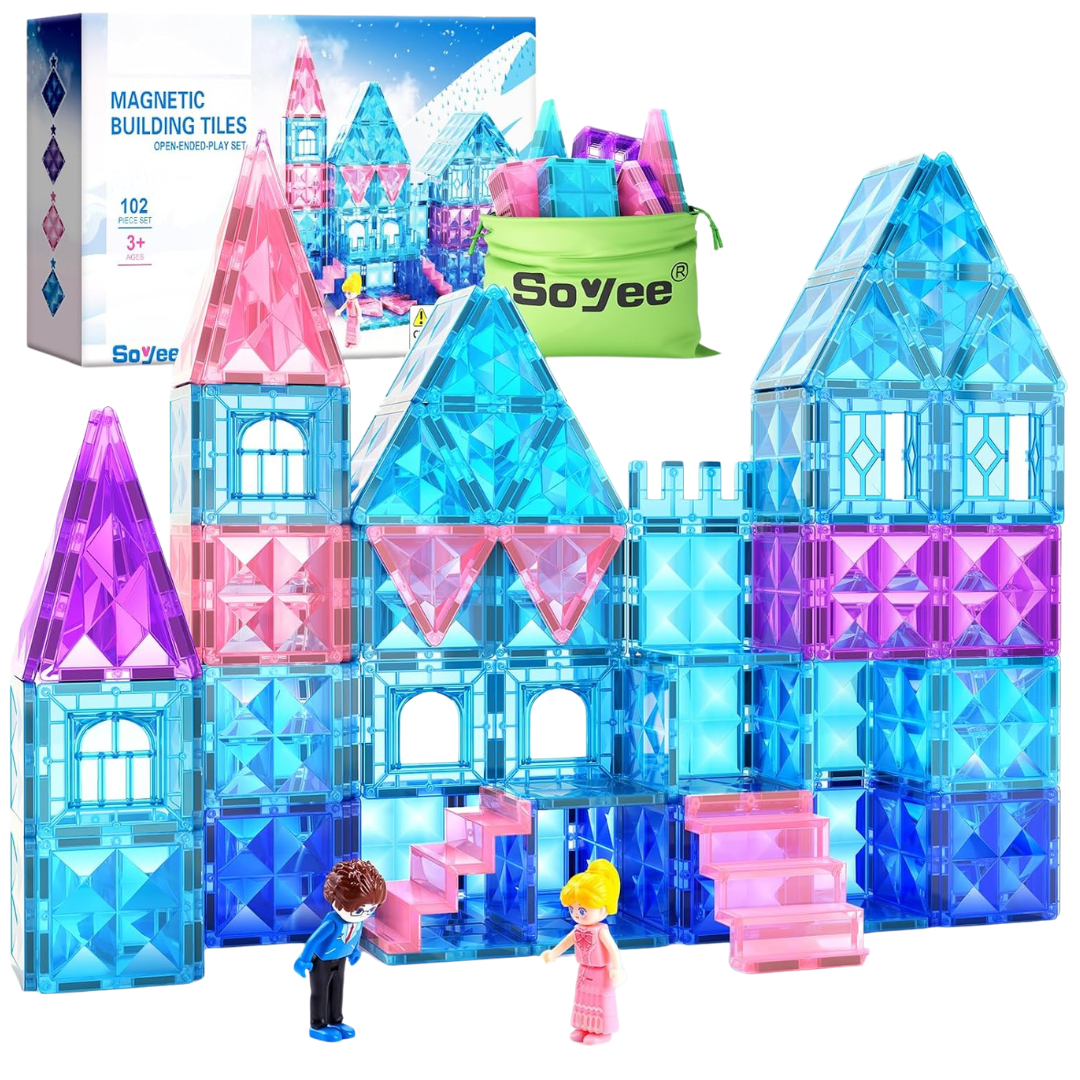 102-Piece Soyee Diamond Magnetic Princess Castle Building Blocks Set