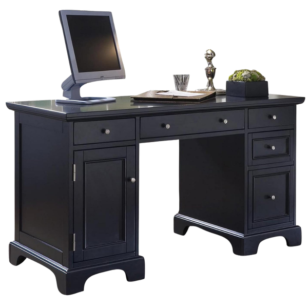 Homestyles Bedford Black Pedestal Desk