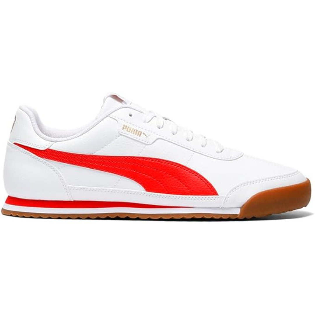PUMA Men's Turino II Sneakers (White, Red, Gold)