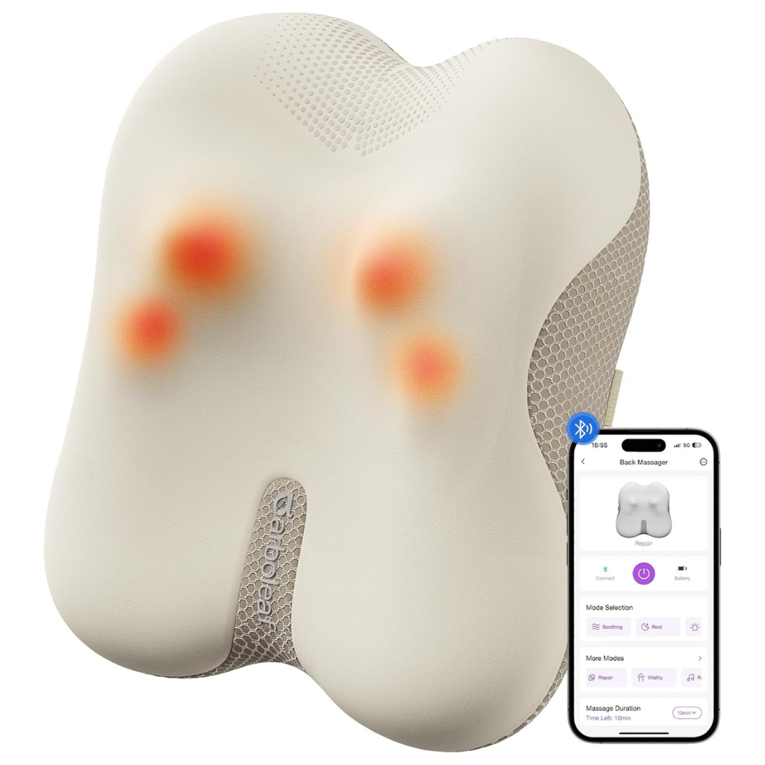 Arboleaf Cordless Shiatsu Back Massager With Heat & App Control