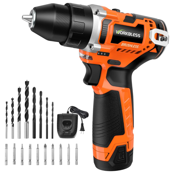 12V Cordless Brushless Power Drill With LCD Display