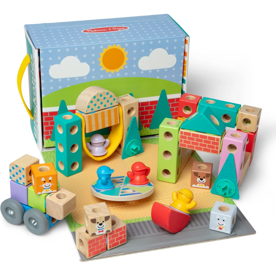 73-Piece Melissa & Doug Town Snap & Play Building Blocks Set