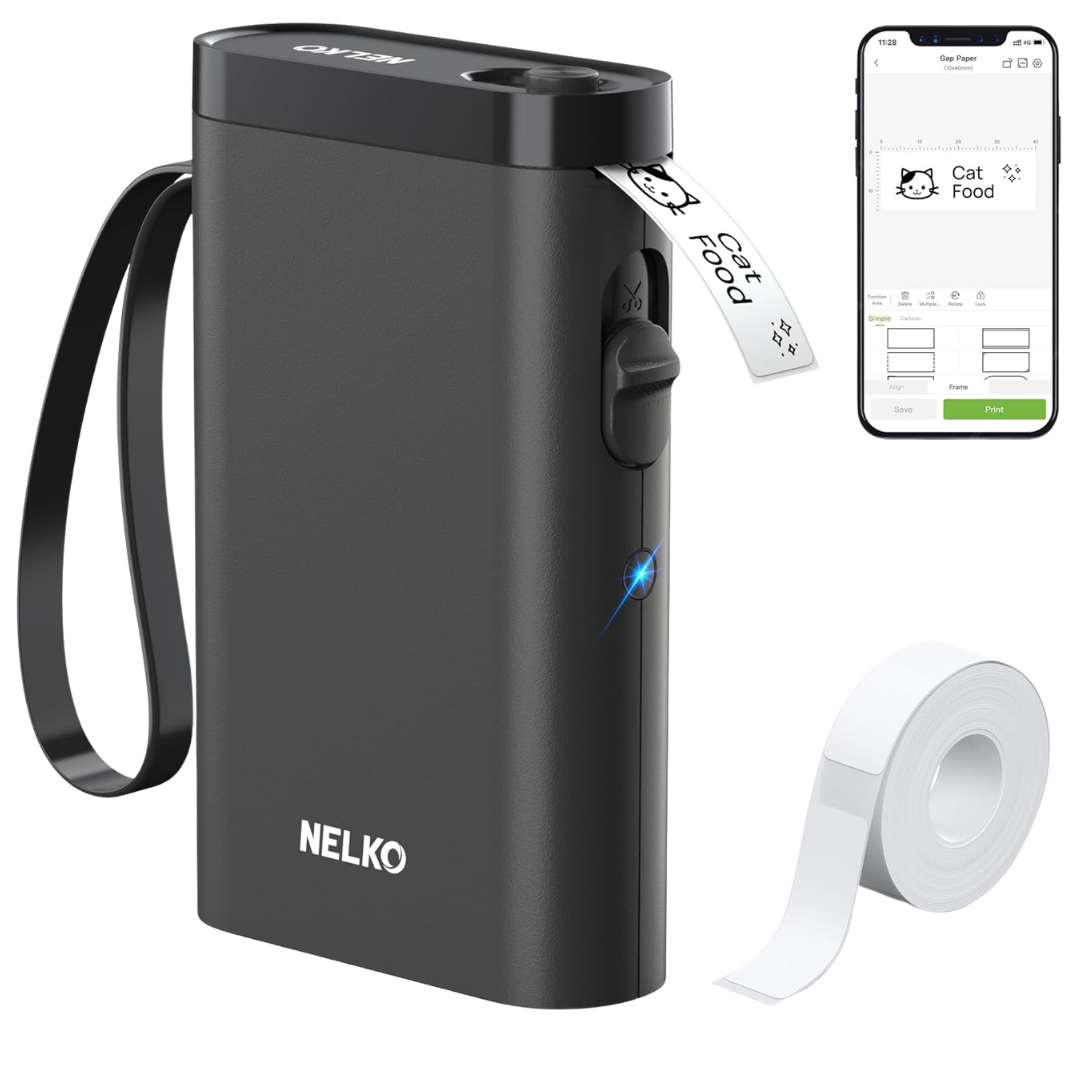 Nelko P21 Bluetooth Thermal Label Maker Machine With Tape