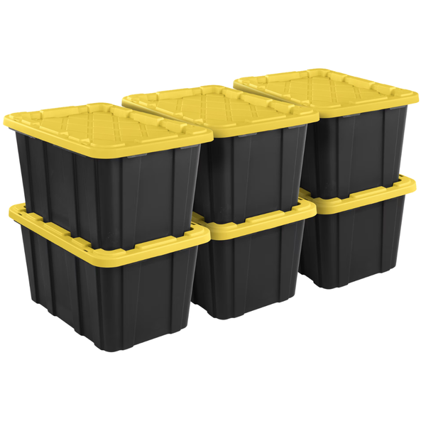 6-Pack 27-Gal Sterilite Industrial Tote Storage Bin W/ Snap-on Lid