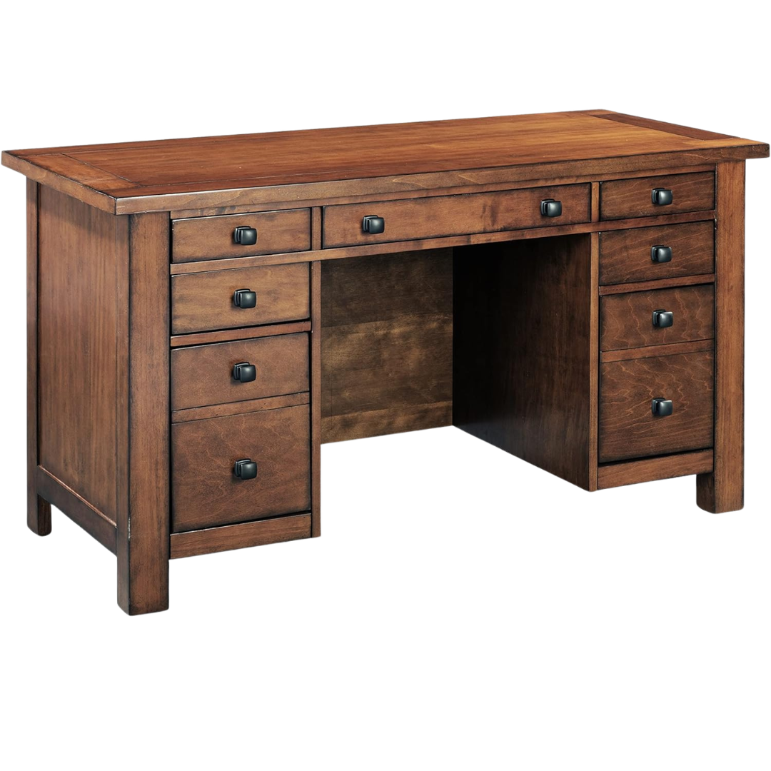 Homestyles Tahoe Aged Maple Executive Pedestal Desk