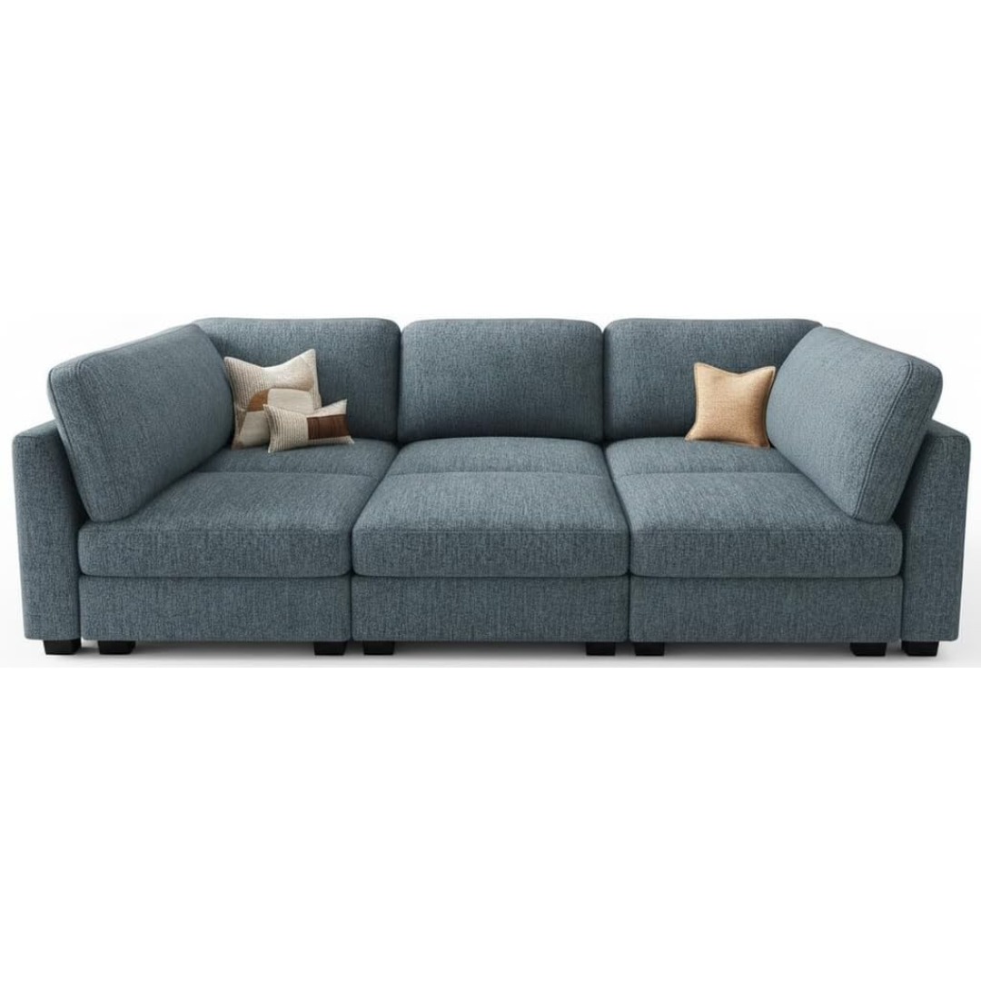Oversized Deep Seat Modular Sectional Sleeper Sofa Bed