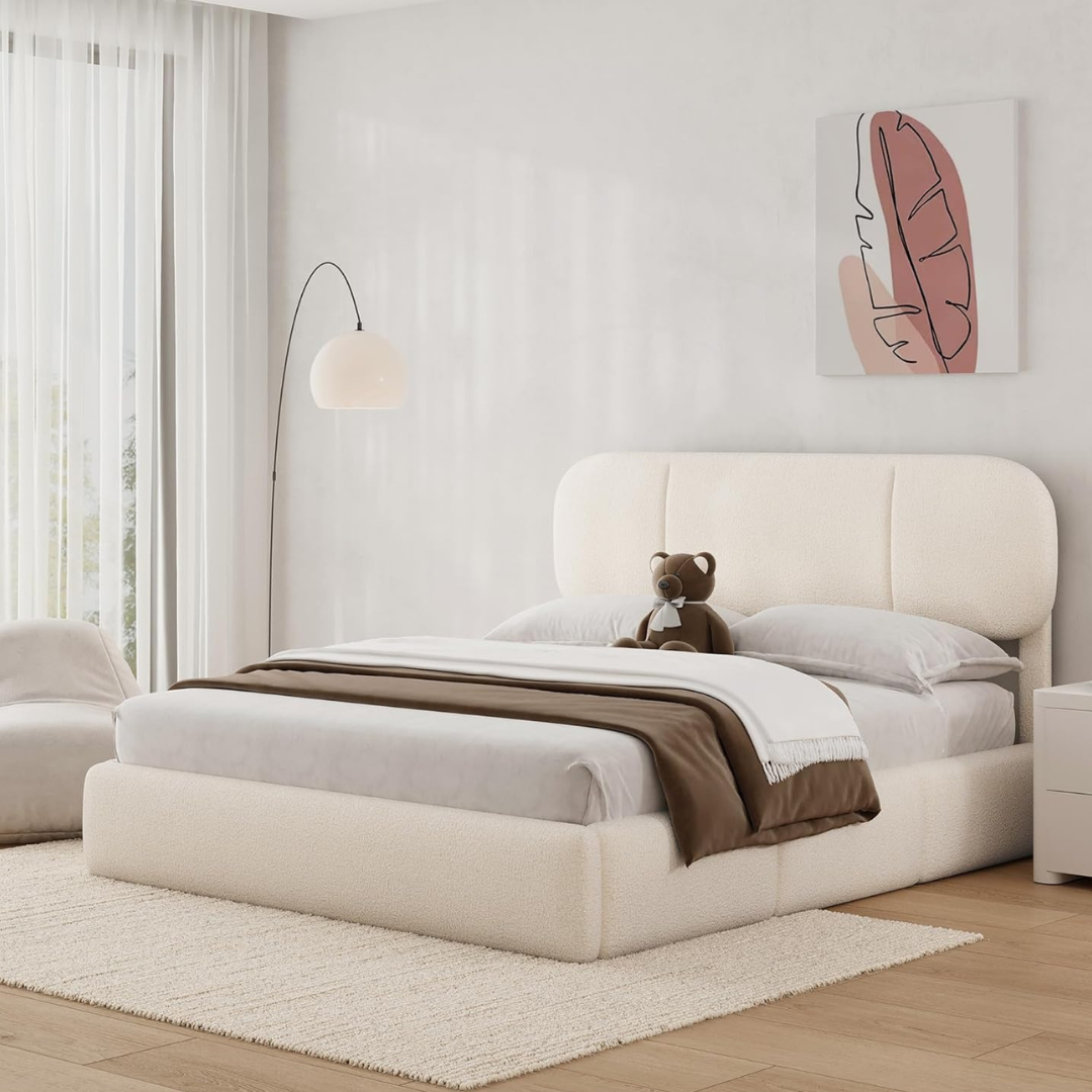Uteeran Full Size Upholstered Platform Bed Frame With Storage