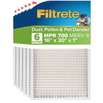 6-Pack 3-Month Pleated 1" Electrostatic Air Cleaning Filter