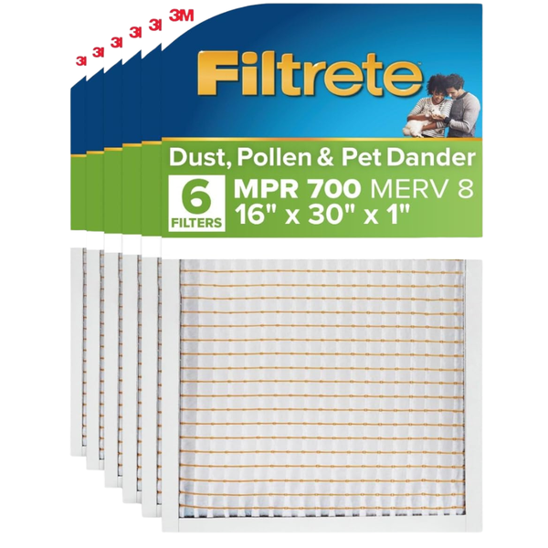 6-Pack 3-Month Pleated 1" Electrostatic Air Cleaning Filter