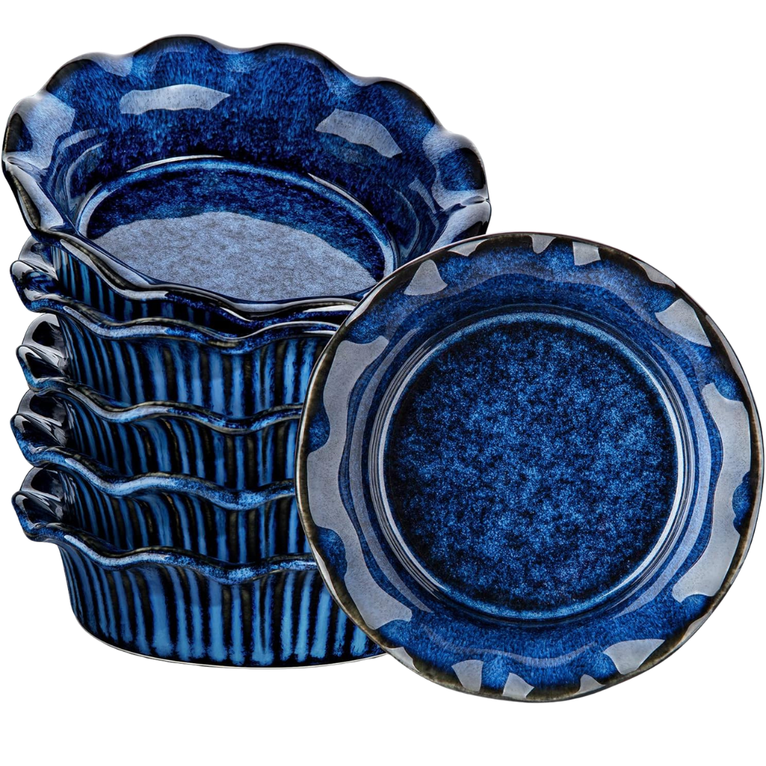 Set Of 6 Vancasso Ceramic Stern Mini Pie Pans