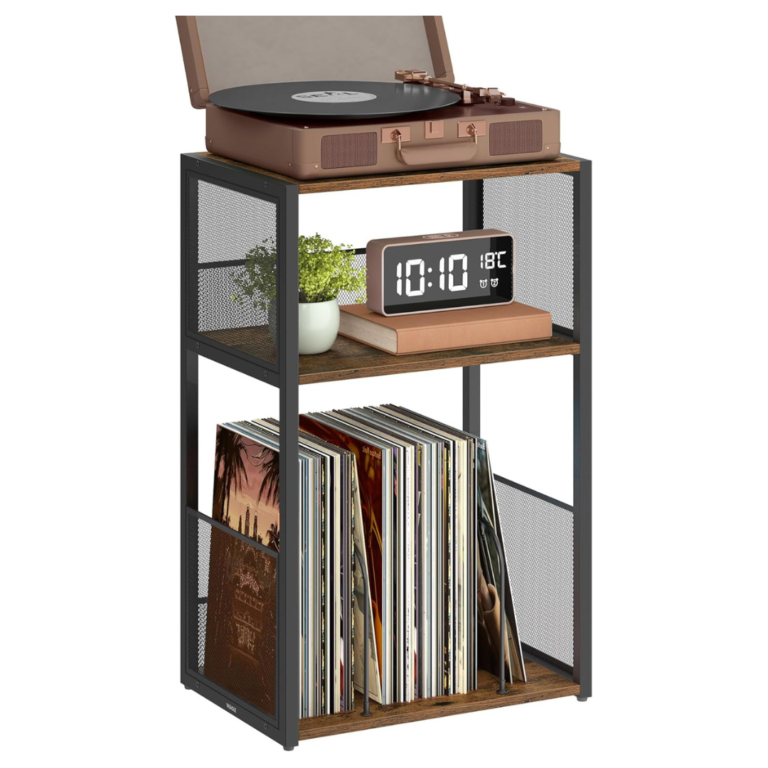 Vasagle 3-Tier Record Player Stand (Rustic Brown)
