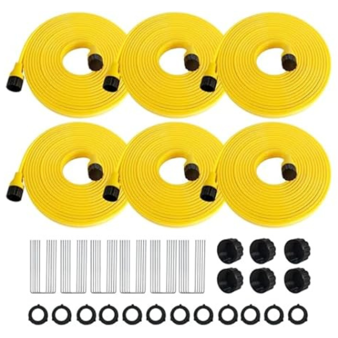 6-Pack 25 Ft Flexible Dual Mode Sprinkler Hose With Holes
