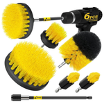 6-Pack Power Scrubber Cleaning Brush Extended Set Yellow