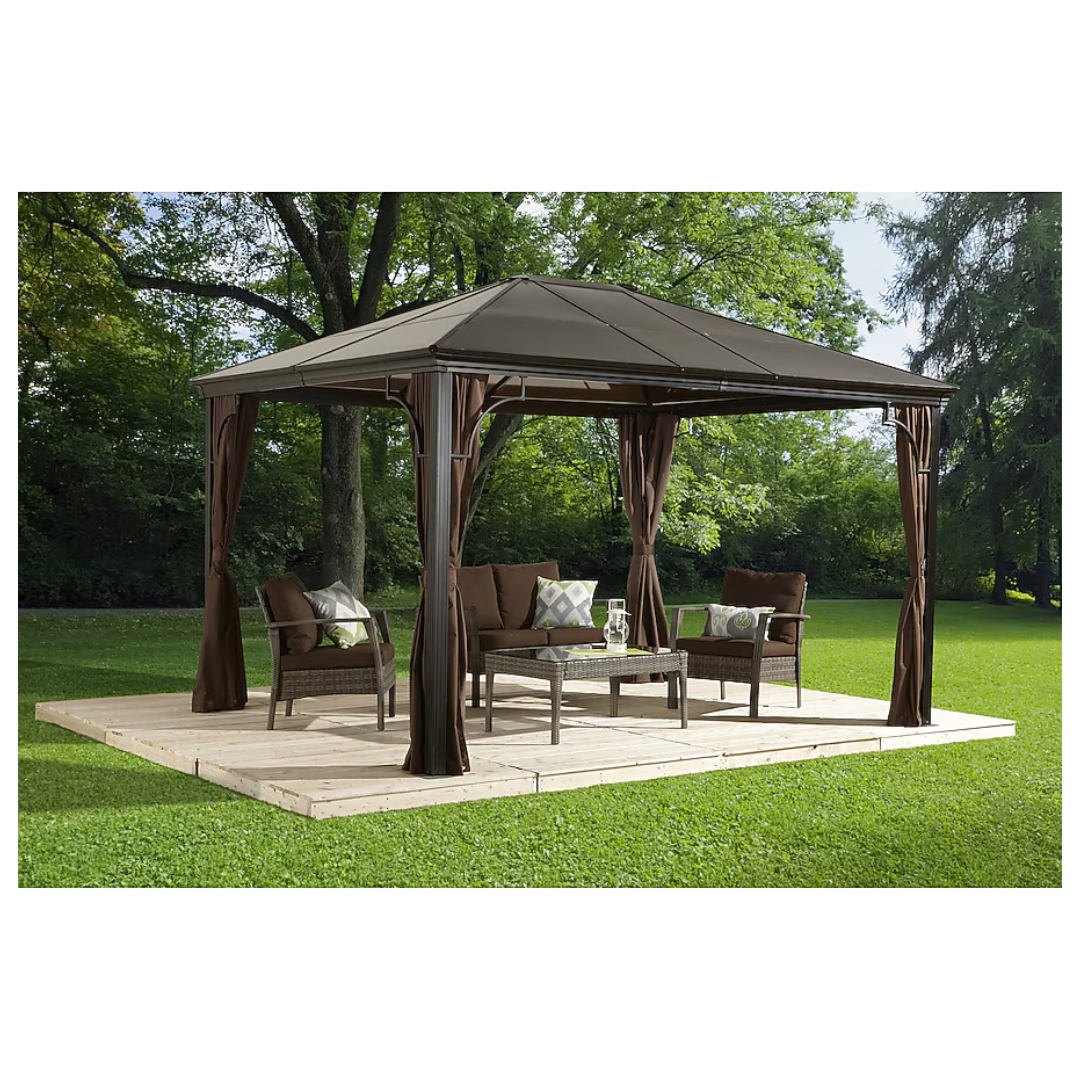 10-ft X 12-ft Sumatra Brown Gazebo With Hardtop Roof