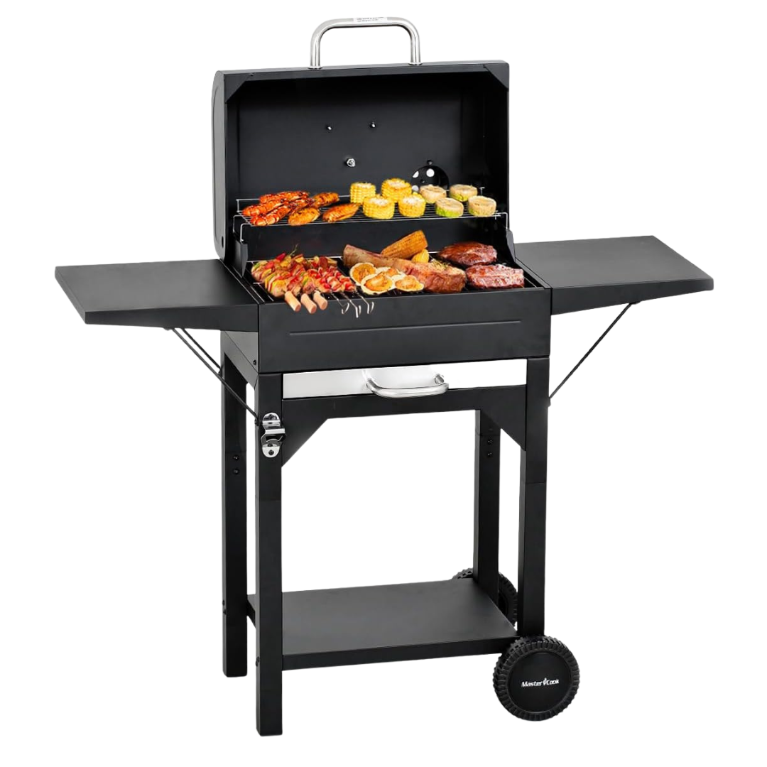 Charcoal Grills Outdoor Smoker With Two Side Tables